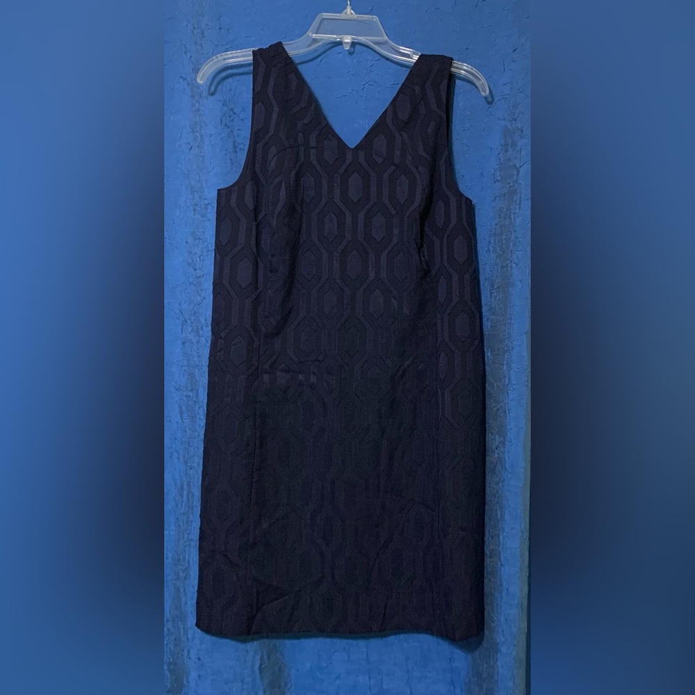 Simple Classic Navy Shift Dress Lightweight Blue Midi